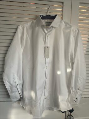 Twillory Men's White Spread Collar Dress Shirt
